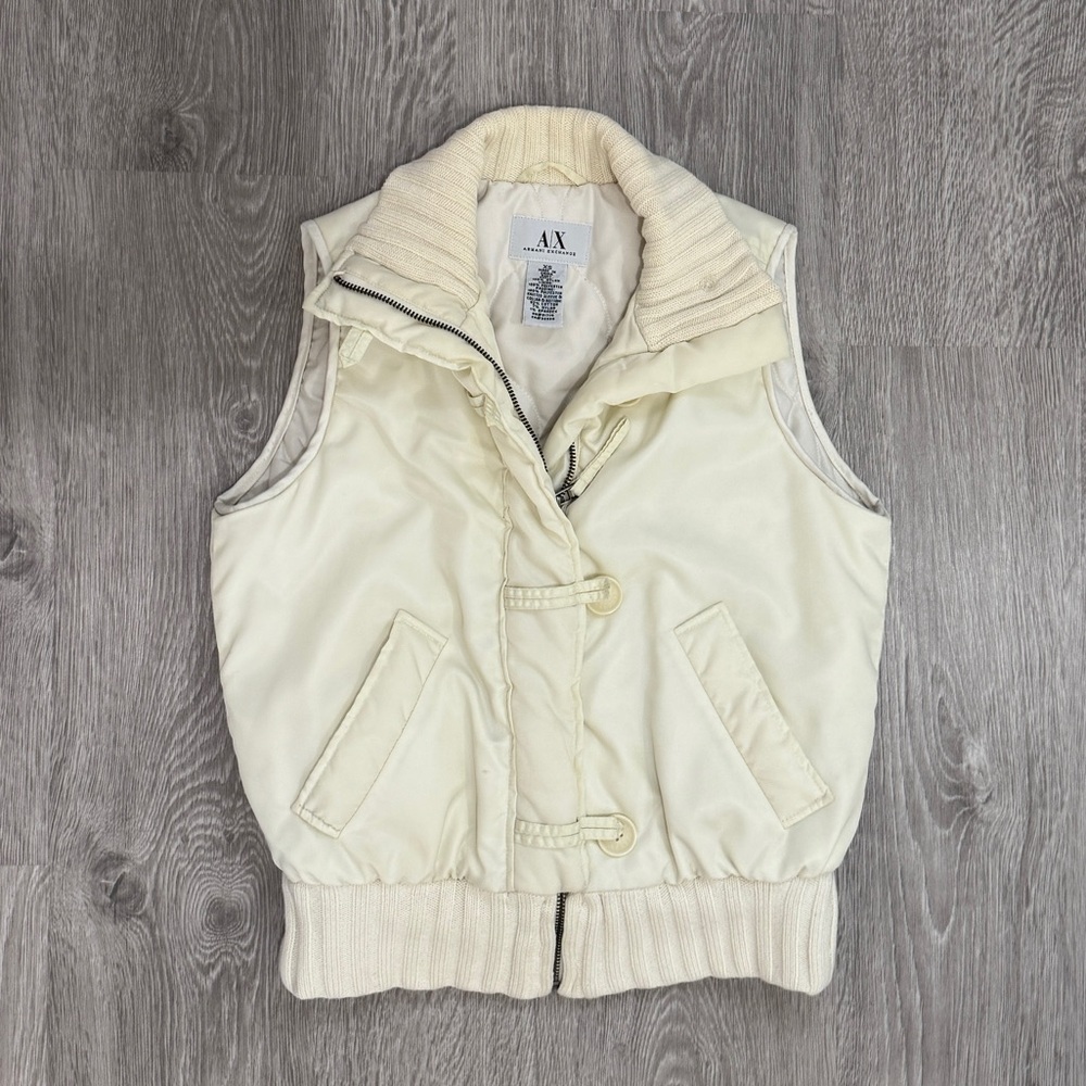 Armani Exchange A/X Women's Cream Puffer Vest